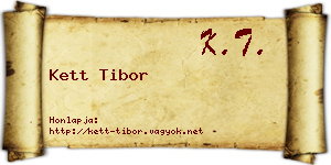 Kett Tibor névjegykártya